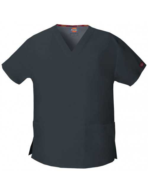 Blouse médicale Col V Homme, Dickies, 2 poches, Collection "EDS signature" (86706), couleur gris anthracite, vue produit