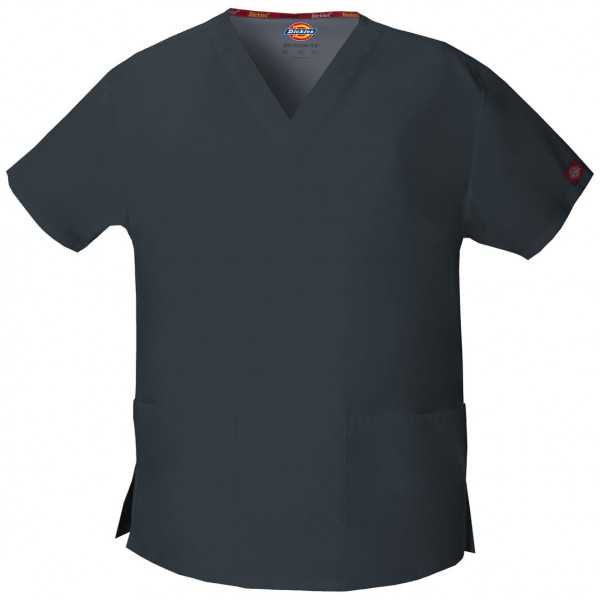 Blouse médicale Col V Homme, Dickies, 2 poches, Collection "EDS signature" (86706), couleur gris anthracite, vue produit