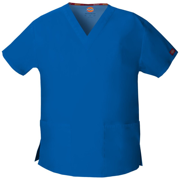 Blouse médicale Col V Homme, Dickies, 2 poches, Collection "EDS signature" (86706), couleur bleu royal, vue produit