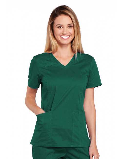 Blouse médicale Femme, Cherokee, collection "Core Stretch" (4710) vert chirurgien face