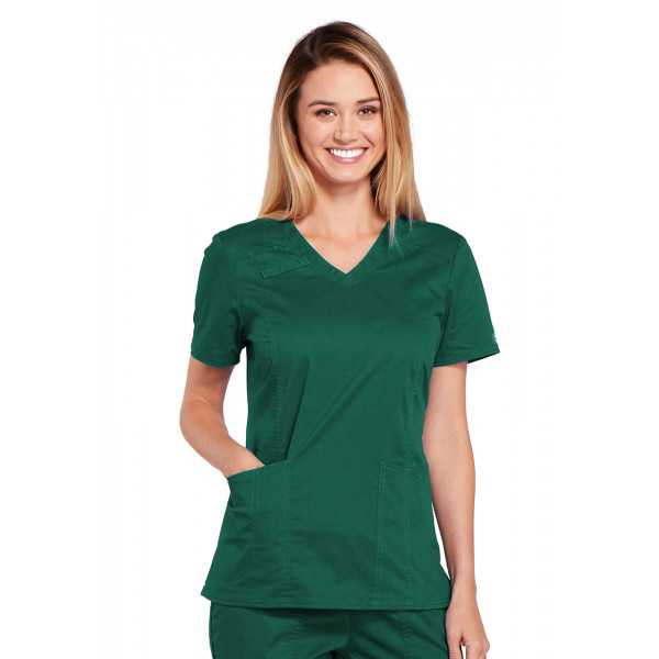 Blouse médicale Femme, Cherokee, collection "Core Stretch" (4710) vert chirurgien face