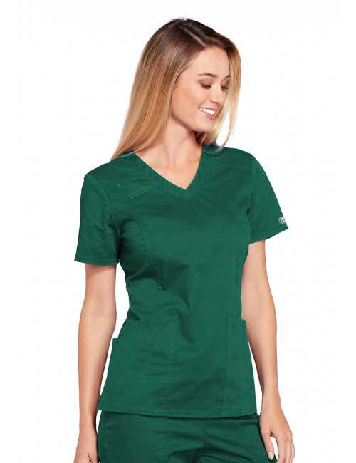 Blouse médicale Femme, Cherokee, collection "Core Stretch" (4710) vert chirurgien gauche
