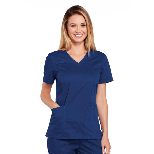 Blouse médicale Femme, Cherokee, collection "Core Stretch" (4710) bleu marine face
