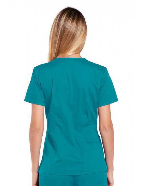 Blouse médicale Femme, Cherokee, collection "Core Stretch" (4710) teal blue dos