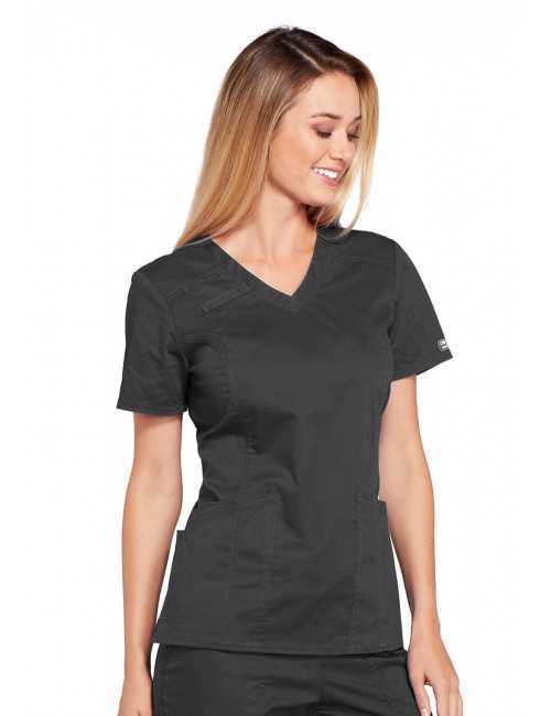 Blouse médicale Femme, Cherokee, collection "Core Stretch" (4710) gris anthracite gauche