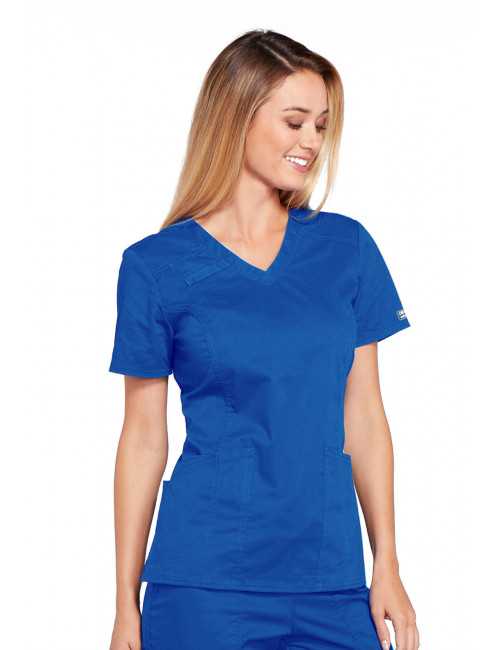 Blouse médicale Femme, Cherokee, collection "Core Stretch" (4710) bleu royal gauche