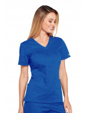 Blouse médicale Femme, Cherokee, collection "Core Stretch" (4710) bleu royal gauche