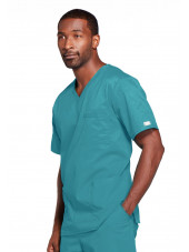 Blouse médicale Unisexe Cherokee, collection "Core Stretch" (4725) teal blue gauche