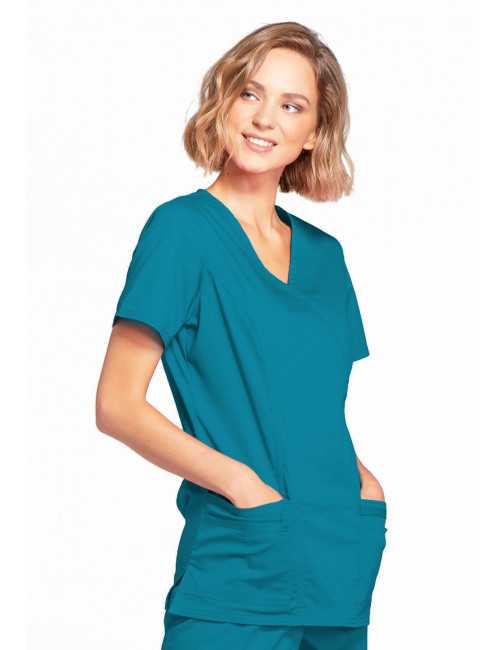 Blouse médicale Femme, Cherokee, collection "Core Stretch" (4728) vert caraibe gauche