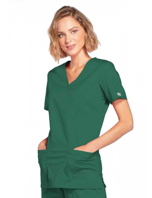 Blouse médicale Femme, Cherokee, collection "Core Stretch" (4728) vert chirurgien gauche