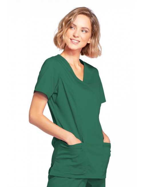 Blouse médicale Femme, Cherokee, collection "Core Stretch" (4728) vert chirurgien droite