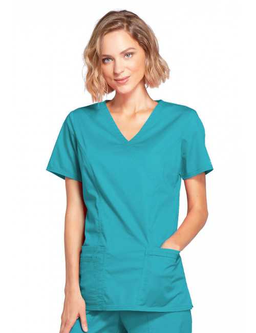 Blouse médicale Femme, Cherokee, collection "Core Stretch" (4728) teal blue face