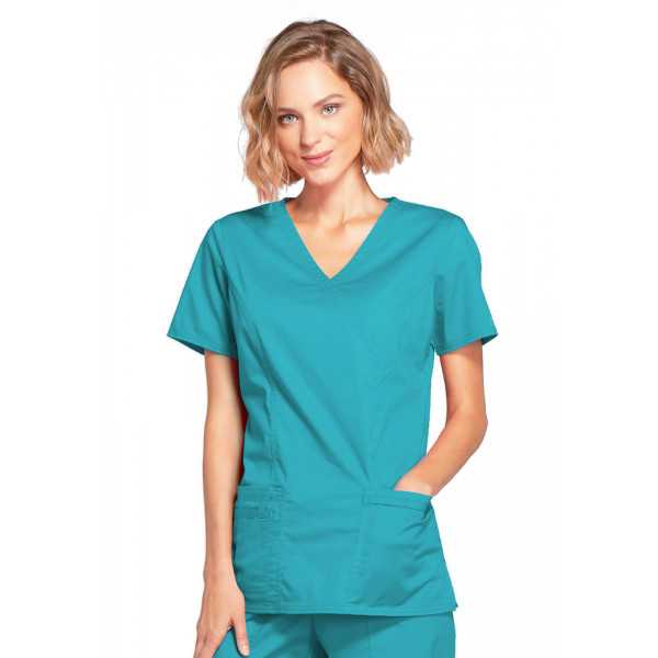 Blouse médicale Femme, Cherokee, collection "Core Stretch" (4728) teal blue face