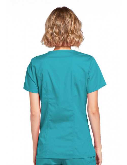 Blouse médicale Femme, Cherokee, collection "Core Stretch" (4728) teal blue dos