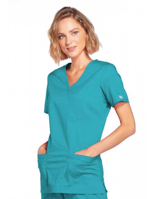 Blouse médicale Femme, Cherokee, collection "Core Stretch" (4728) teal blue droite