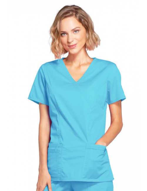 Blouse médicale Femme, Cherokee, collection "Core Stretch" (4728) turquoise face