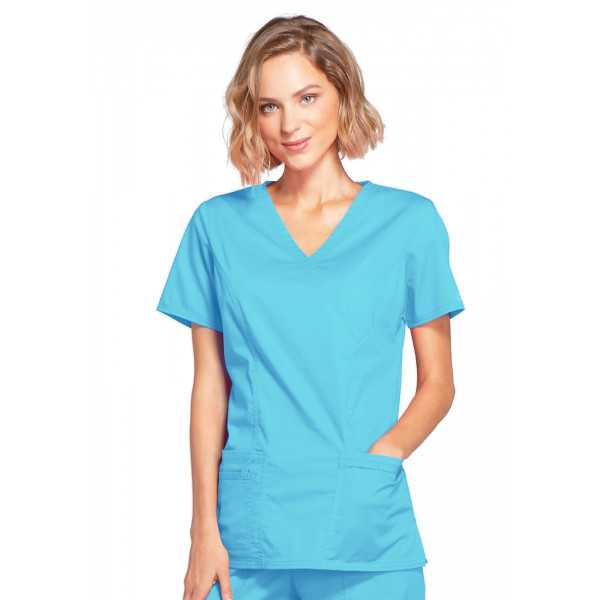 Blouse médicale Femme, Cherokee, collection "Core Stretch" (4728) turquoise face