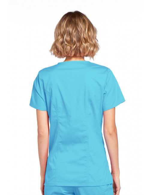 Blouse médicale Femme, Cherokee, collection "Core Stretch" (4728) turquoise dos