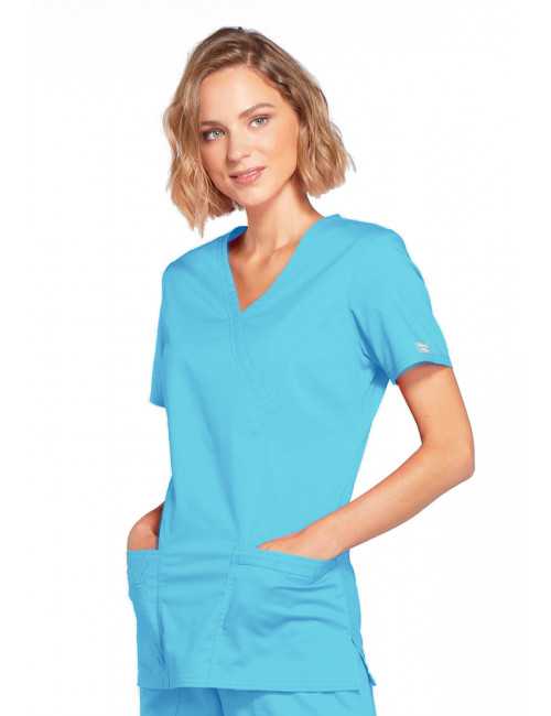 Blouse médicale Femme, Cherokee, collection "Core Stretch" (4728) turquoise droite