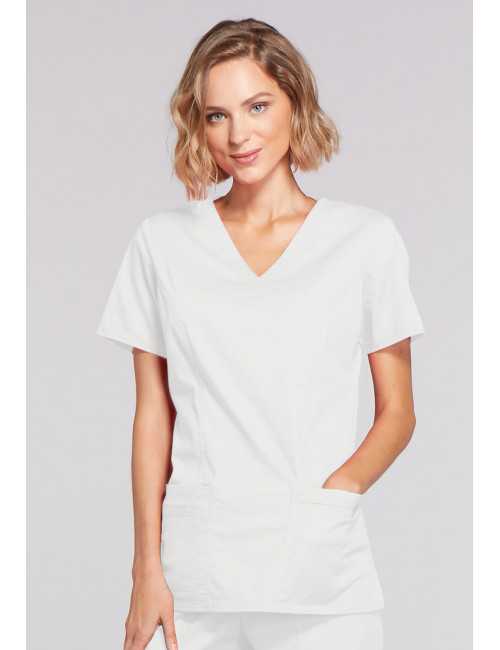 Blouse médicale Femme, Cherokee, collection "Core Stretch" (4728) blanc face