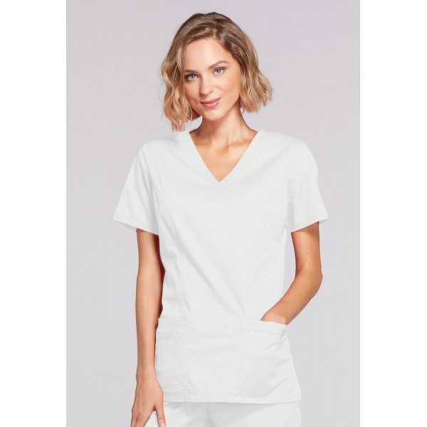 Blouse médicale Femme, Cherokee, collection "Core Stretch" (4728) blanc face