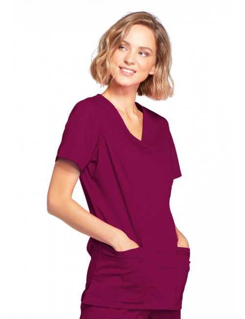 Blouse médicale Femme, Cherokee, collection "Core Stretch" (4728) bordeaux coté