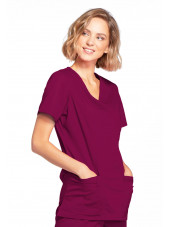 Blouse médicale Femme, Cherokee, collection "Core Stretch" (4728) bordeaux coté