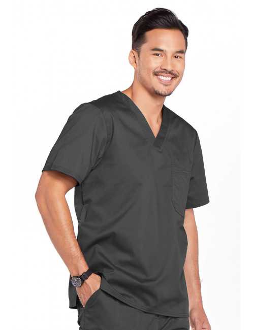 Blouse médicale 1 poche Homme Cherokee, collection "Core stretch" (4743) gris gauche