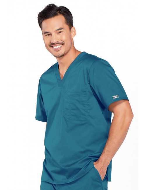 Blouse médicale 1 poche Homme Cherokee, collection "Core stretch" (4743) vert caraibe droite