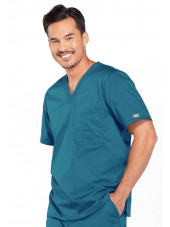 Blouse médicale 1 poche Homme Cherokee, collection "Core stretch" (4743) vert caraibe droite