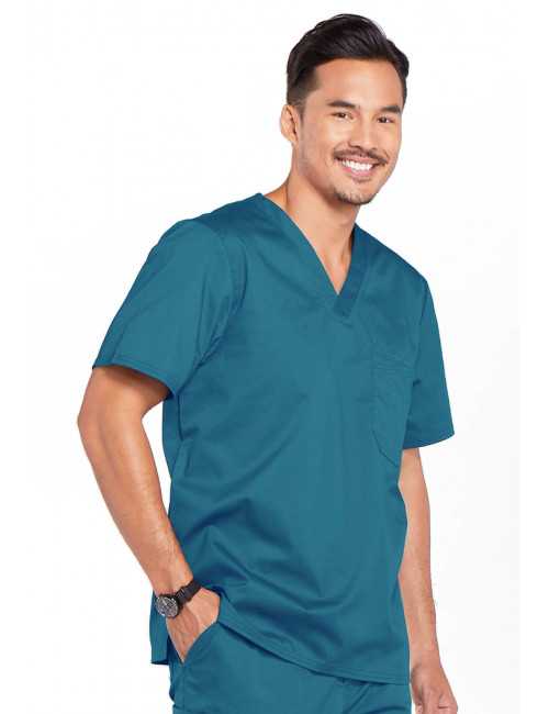 Blouse médicale 1 poche Homme Cherokee, collection "Core stretch" (4743) vert caraibe gauche