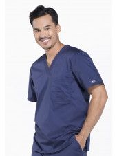 Blouse médicale 1 poche Homme Cherokee, collection "Core stretch" (4743) marine droite