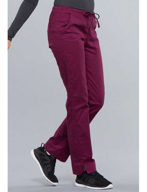 Pantalon médical Femme Cherokee, Collection "Core Stretch" (4203) bordeaux gauche