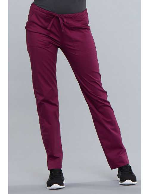 Pantalon médical Femme Cherokee, Collection "Core Stretch" (4203) bordeaux face