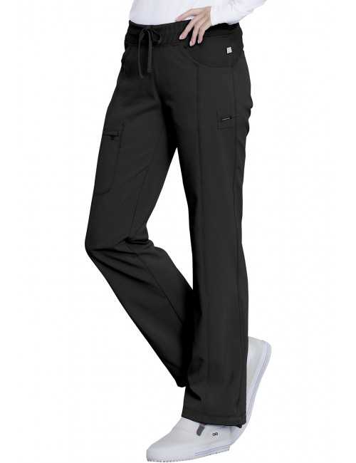 Pantalon médical élastique Femme Antimicrobien, Cherokee, Collection "Infinity" (1123A) noir droite