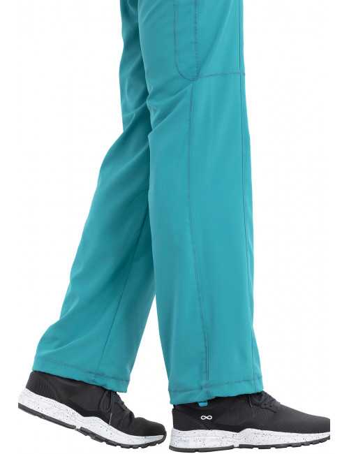 Pantalon médical élastique Femme Antimicrobien, Cherokee, Collection "Infinity" (1123A) teal blue détail