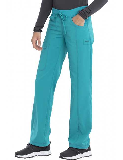 Pantalon médical élastique Femme Antimicrobien, Cherokee, Collection "Infinity" (1123A) teal blue droite