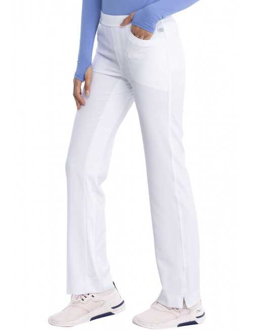 Pantalon médical élastique Femme Antimicrobien, Cherokee, Collection "Infinity" (1124A) blanc droite