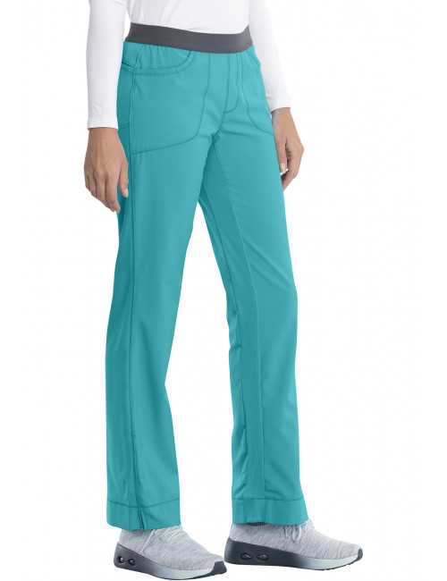Pantalon médical élastique Femme Antimicrobien, Cherokee, Collection "Infinity" (1124A) teal blue gauche