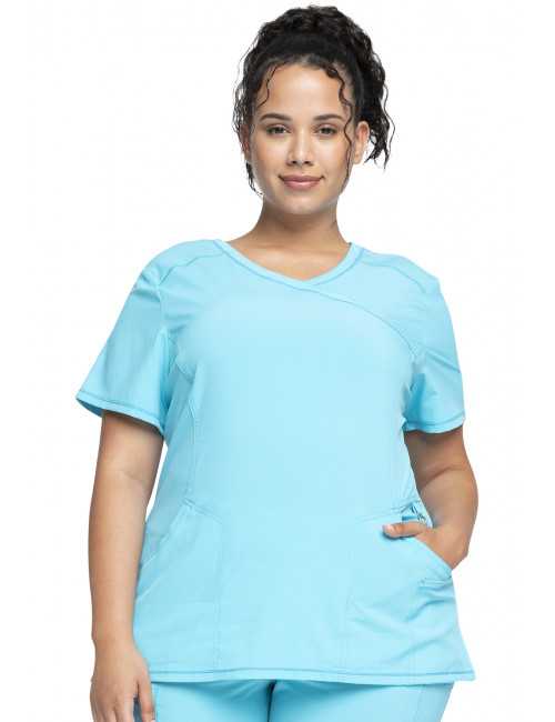 Blouse Médicale Femme Antibactérienne Cherokee, Collection "Infinity" (2625A) turquoise gauche