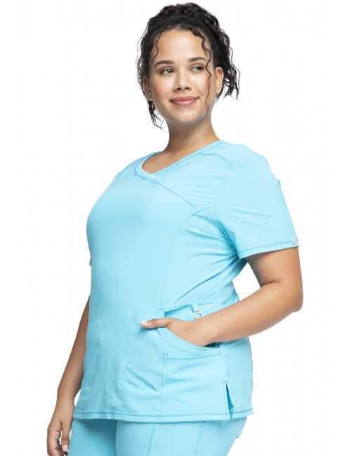 Blouse Médicale Femme Antibactérienne Cherokee, Collection "Infinity" (2625A) turquoise face