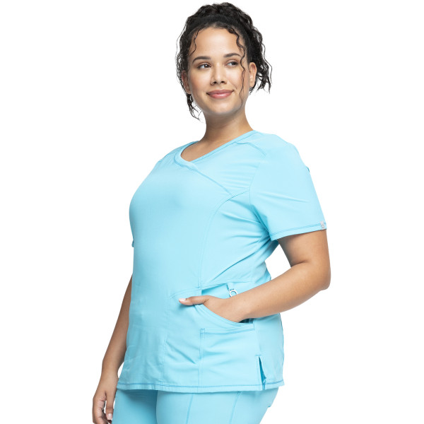 Blouse Médicale Femme Antibactérienne Cherokee, Collection "Infinity" (2625A) turquoise face