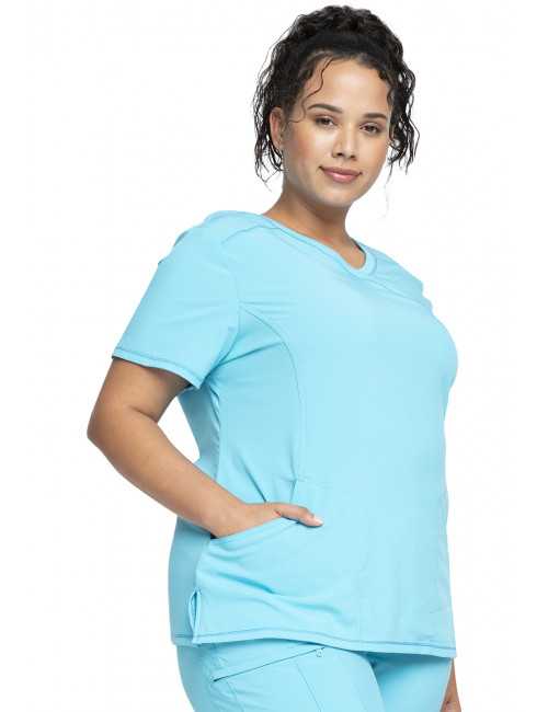 Blouse Médicale Femme Antibactérienne Cherokee, Collection "Infinity" (2625A) turquoise droite