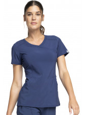 Blouse Médicale Femme Antibactérienne Cherokee, Collection "Infinity" (2625A) bleu marine face
