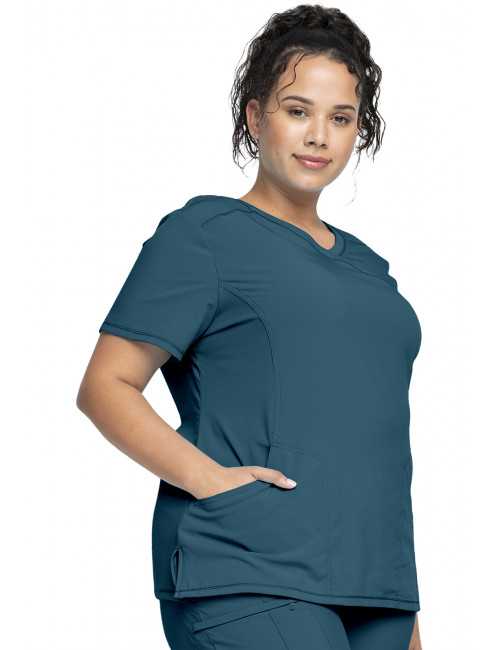 Blouse Médicale Femme Antibactérienne Cherokee, Collection "Infinity" (2625A) vert caraibe droite
