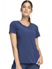 Blouse Médicale Femme Antibactérienne Cherokee, Collection "Infinity" (2625A) bleu marine droite