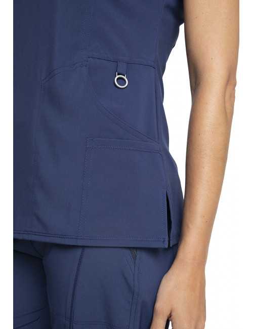 Blouse Médicale Femme Antibactérienne Cherokee, Collection "Infinity" (2625A) bleu marine détail