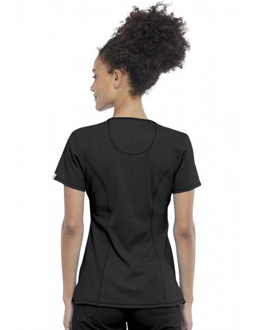 Blouse médicale antimicrobienne Femme Col rond, Cherokee, Collection "Infinity" (2624A) noir dos