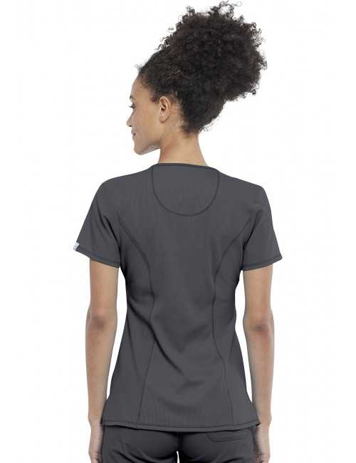 Blouse médicale antimicrobienne Femme Col rond, Cherokee, Collection "Infinity" (2624A) gris dos