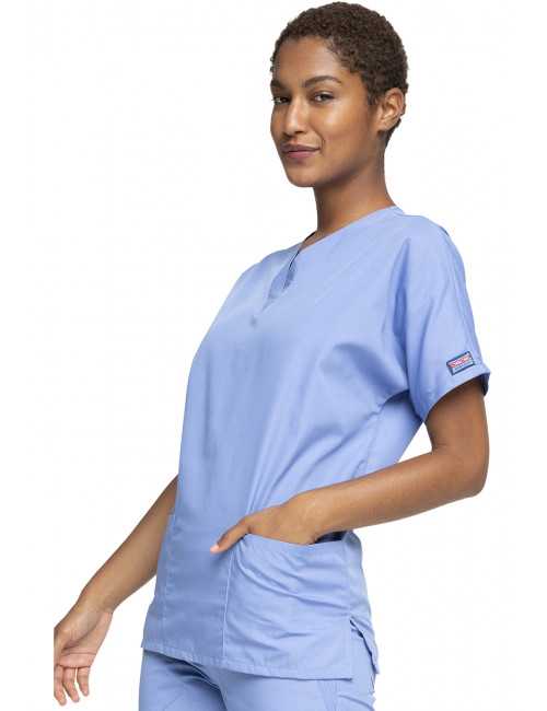 Blouse médicale Femme, 2 poches, Cherokee Workwear Originals (4700) bleu ciel gauche